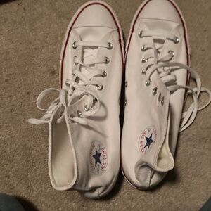 Converse White and Red High-Tops